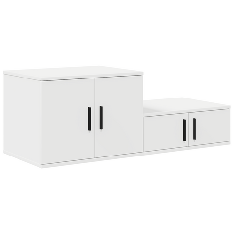 vidaXL Storage Cabinet in White - 118x41x40 cm, Made from Engineered Wood