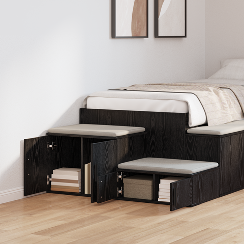 vidaXL Black Storage Cabinet 118x41x40 cm Made of Engineered Wood