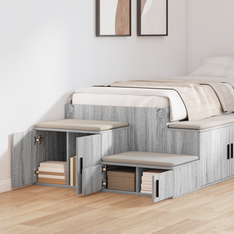 vidaXL Grey Sonoma Storage Cabinet - 118x41x40 cm, Made of Engineered Wood