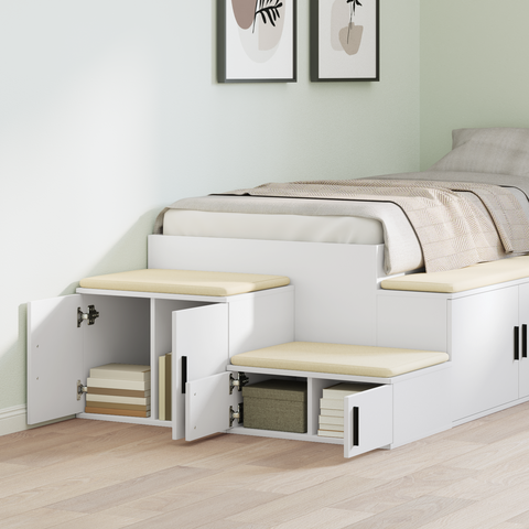 vidaXL Storage Cabinet in White - 108x41x40 cm, Made of Engineered Wood