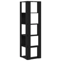 vidaXL Corner Bookcase - 5 Shelves, Black Oak, 50x50x179 cm, Made from Engineered Wood