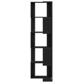 vidaXL Corner Bookcase - 5 Shelves, Black Oak, 50x50x179 cm, Made from Engineered Wood