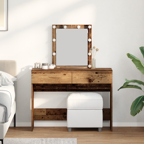 vidaXL Dressing Table Old Wood 100 x 40 x 130 cm Engineered wood