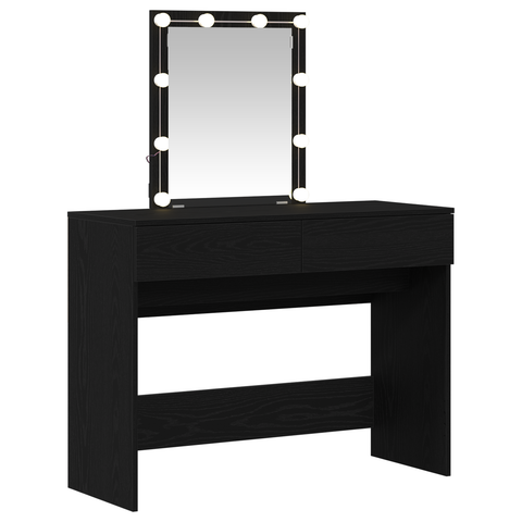 vidaXL Dressing Table Black oak 100 x 40 x 130 cm Engineered wood
