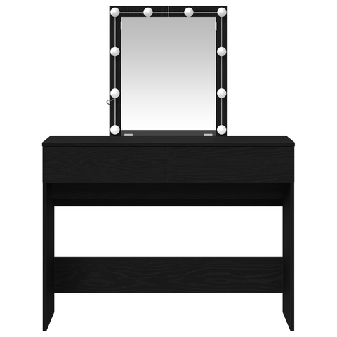 vidaXL Dressing Table Black oak 100 x 40 x 130 cm Engineered wood