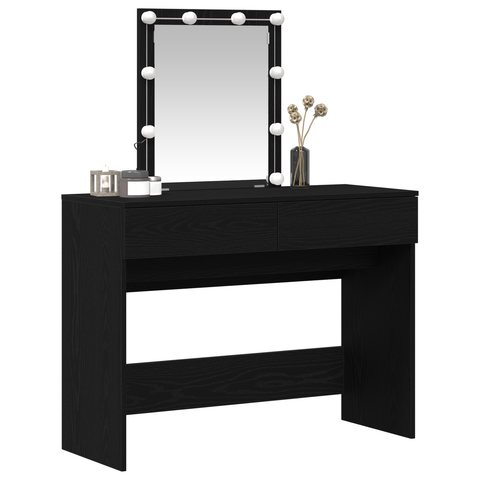 vidaXL Dressing Table Black oak 100 x 40 x 130 cm Engineered wood