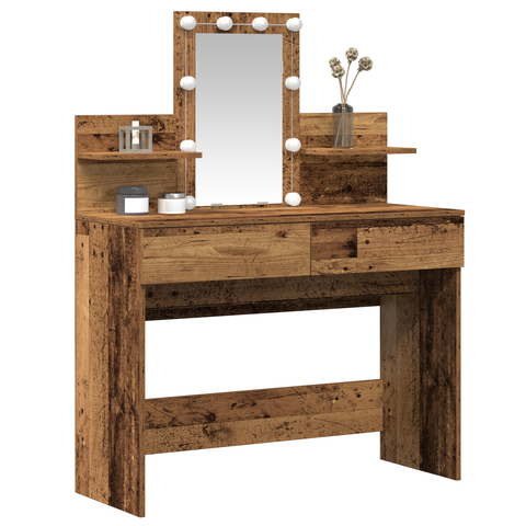 vidaXL Dressing Table Old Wood 100 x 40 x 130 cm Engineered wood