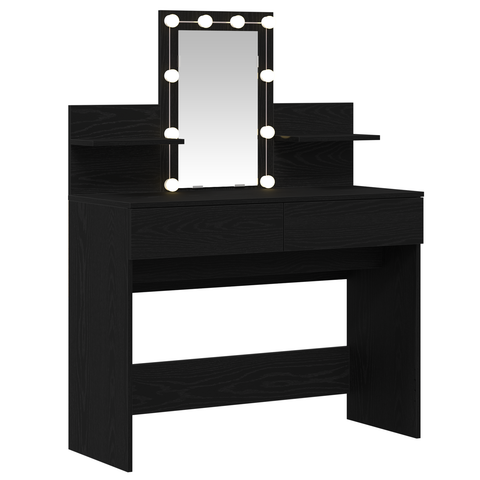vidaXL Dressing Table Black oak 100 x 40 x 130 cm Engineered wood