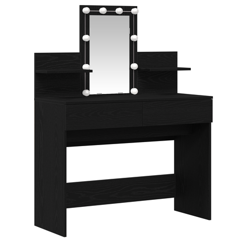 vidaXL Dressing Table Black oak 100 x 40 x 130 cm Engineered wood