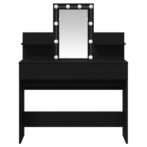 vidaXL Dressing Table Black oak 100 x 40 x 130 cm Engineered wood