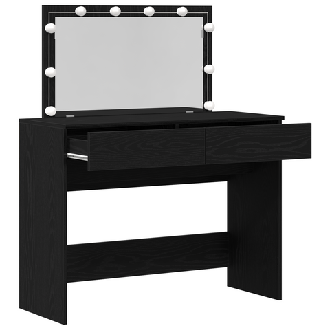 vidaXL Dressing Table Black oak 100 x 40 x 120 cm Engineered wood