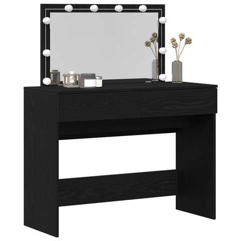 vidaXL Dressing Table Black oak 100 x 40 x 120 cm Engineered wood