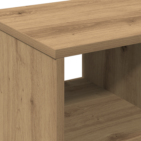 vidaXL Side Table on Wheels - Artisan Oak, 50x30x55 cm, Made of Engineered Wood