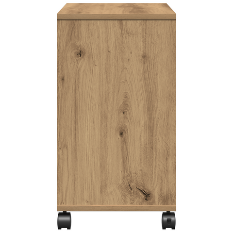 vidaXL Side Table on Wheels - Artisan Oak, 50x30x55 cm, Made of Engineered Wood