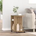 vidaXL Side Table on Wheels - Artisan Oak, 50x30x55 cm, Made of Engineered Wood