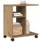 vidaXL Side Table on Wheels - Artisan Oak, 50x30x55 cm, Made of Engineered Wood