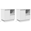 vidaXL Bedside Cabinets with LED 2 pcs White 50x34,5x50 cm