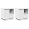vidaXL Bedside Cabinets with LED 2 pcs White 50x34,5x50 cm