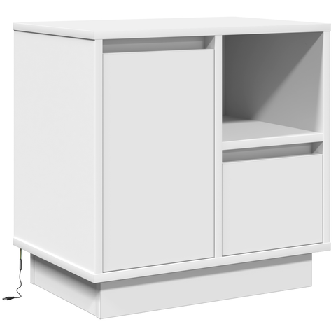 vidaXL Bedside Cabinets with LED 2 pcs White 50x34,5x50 cm