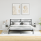 vidaXL Bedside Cabinets with LED 2 pcs White 50x34,5x50 cm