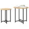 vidaXL Side Table Set of 2 in Sonoma Oak Wood and Metal