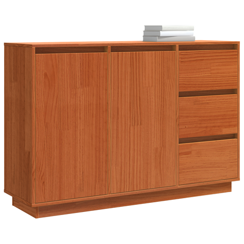 vidaXL Sideboard with Drawer with Storage with Door Brown Solid Pine wood