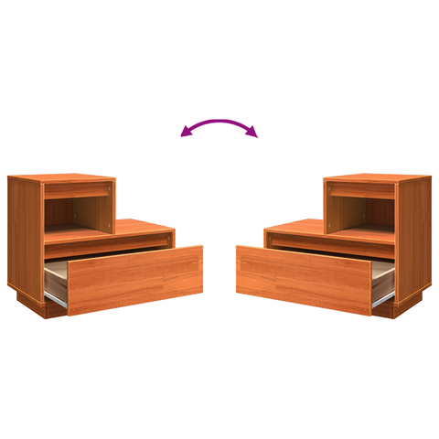 vidaXL Bedside Cabinet with Drawer Wax brown Solid pinewood