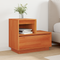 vidaXL Bedside Cabinet with Drawer Wax brown Solid pinewood