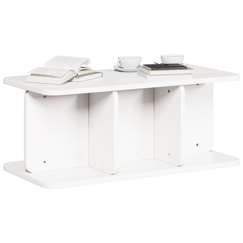vidaXL Coffee Table White 80 x 39.5 x 33.5 cm Solid pine wood