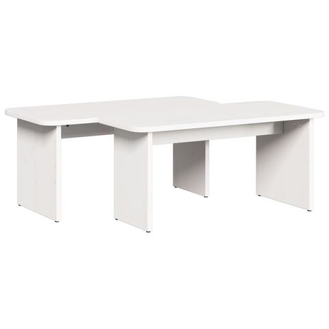 vidaXL Coffee Table 2 pcs White Solid pine wood