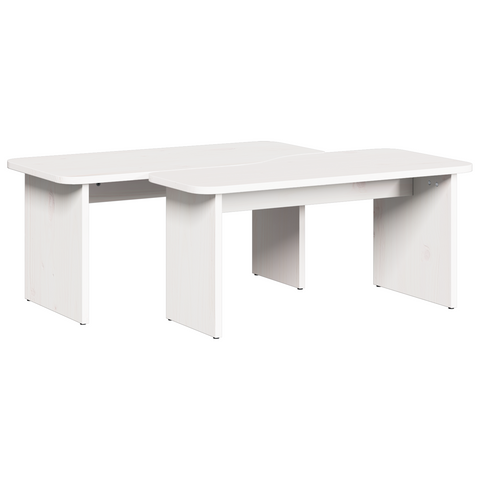 vidaXL Coffee Table 2 pcs White Solid pine wood