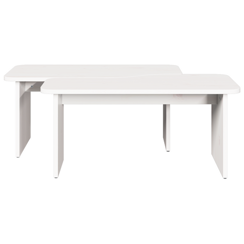 vidaXL Coffee Table 2 pcs White Solid pine wood