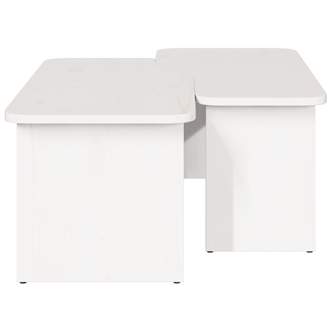vidaXL Coffee Table 2 pcs White Solid pine wood