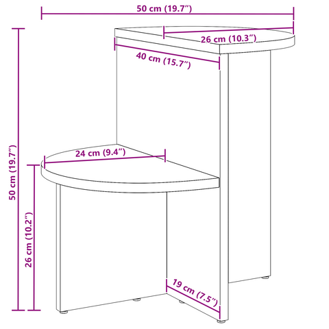 vidaXL Side Table Wax brown 50 x 40 x 50 cm Solid pine wood