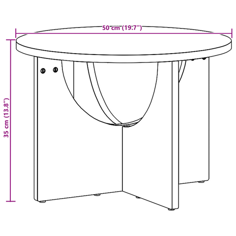 vidaXL Coffee Table Brown 50 x 50 x 35 cm Solid pine wood