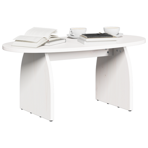 vidaXL Coffee Table White 80 x 40 x 35 cm Solid pine wood