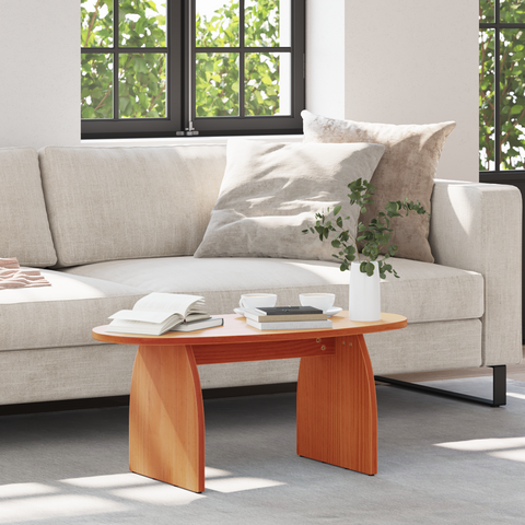 vidaXL Coffee Table Wax brown 80 x 40 x 35 cm Solid pine wood