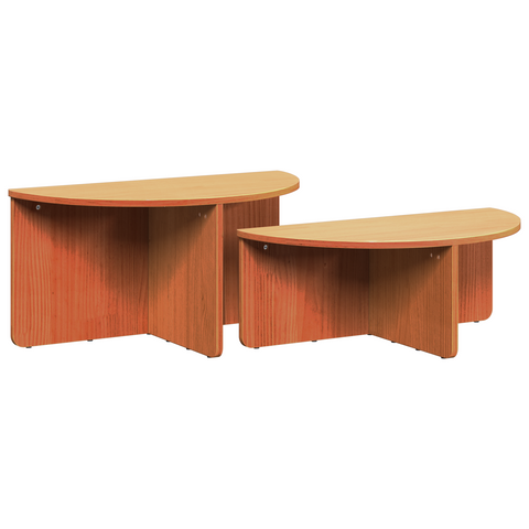 vidaXL Coffee Table 2 pcs Wax brown 79 x 39.5 x 40 cm Solid pine wood