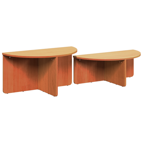 vidaXL Coffee Table 2 pcs Wax brown 79 x 39.5 x 40 cm Solid pine wood