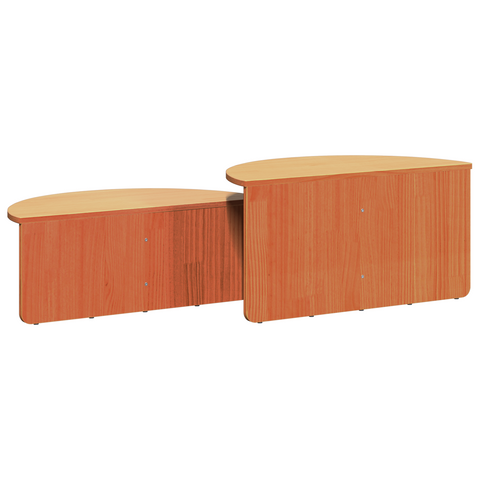 vidaXL Coffee Table 2 pcs Wax brown 79 x 39.5 x 40 cm Solid pine wood