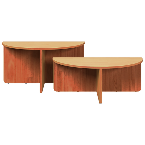 vidaXL Coffee Table 2 pcs Wax brown 79 x 39.5 x 40 cm Solid pine wood