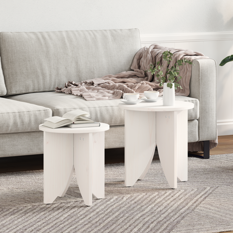 vidaXL Coffee Table Set 2 pcs White 41.5 x 41.5 x 44 cm