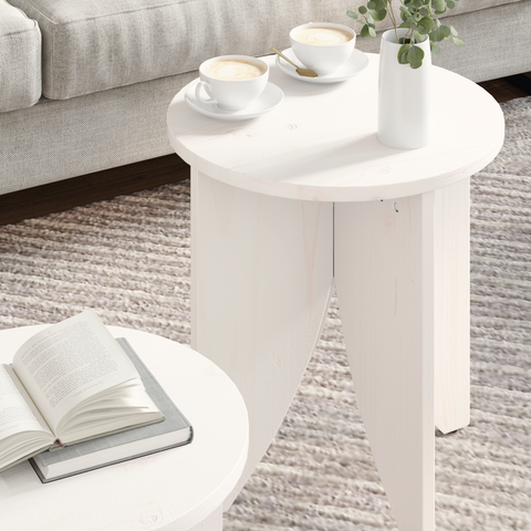 vidaXL Coffee Table Set 2 pcs White 41.5 x 41.5 x 44 cm