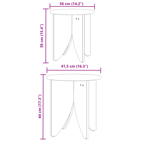 vidaXL Coffee Table Set 2 pcs White 41.5 x 41.5 x 44 cm