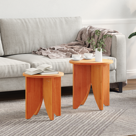 vidaXL Coffee Table Set 2 pcs Wax brown 41.5 x 41.5 x 44 cm