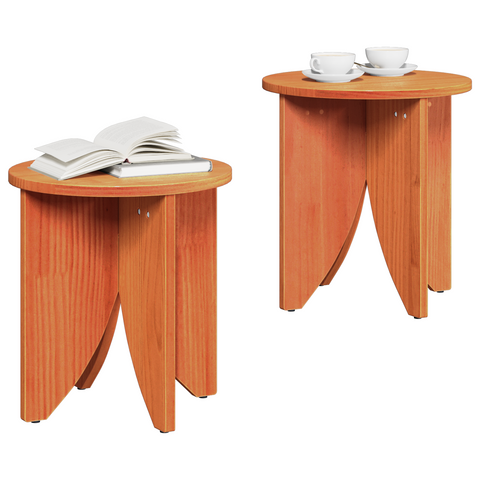 vidaXL Coffee Table Set 2 pcs Wax brown 41.5 x 41.5 x 44 cm