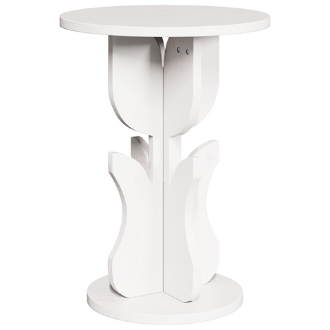 vidaXL Side Table White Solid pine wood