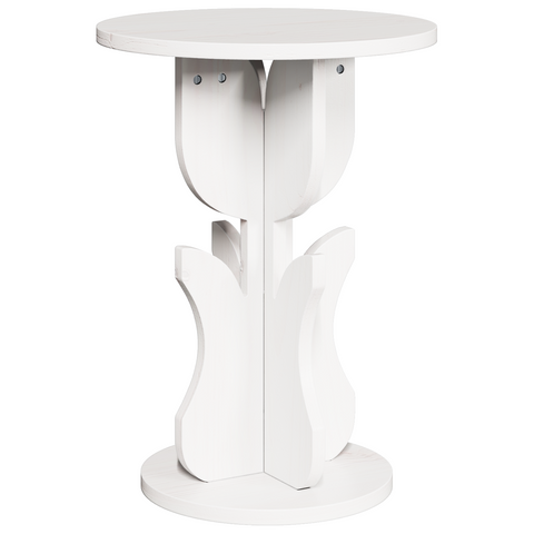 vidaXL Side Table White Solid pine wood