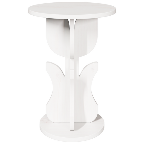vidaXL Side Table White Solid pine wood