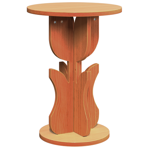 vidaXL Side Table Wax brown Solid pine wood